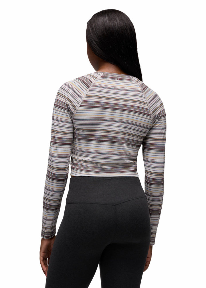 prAna Heavana Long Sleeve | Almond Microstripe