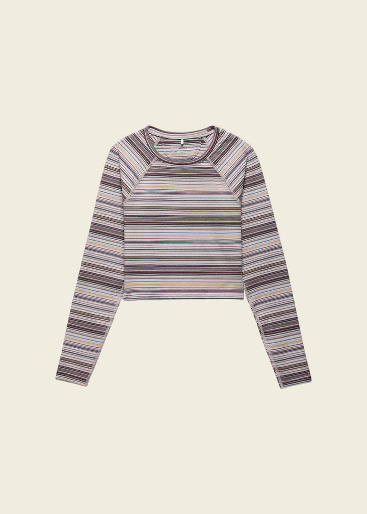 prAna Heavana Long Sleeve | Almond Microstripe