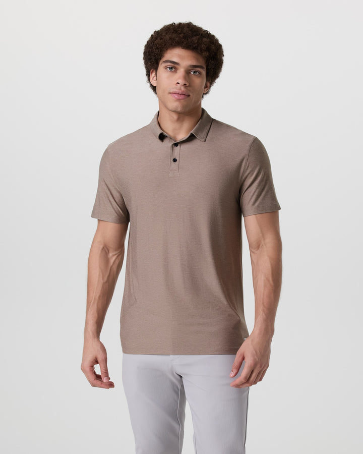 Vuori Men's Strato Tech Polo | Mocha Heather