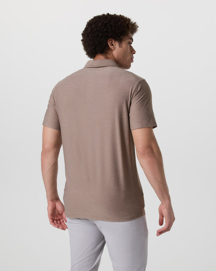 Vuori Men's Strato Tech Polo | Mocha Heather