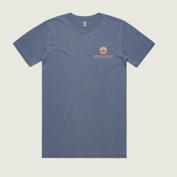 Bear Rock Premium Patagonia Circle Faded Bllue Front T-shirt