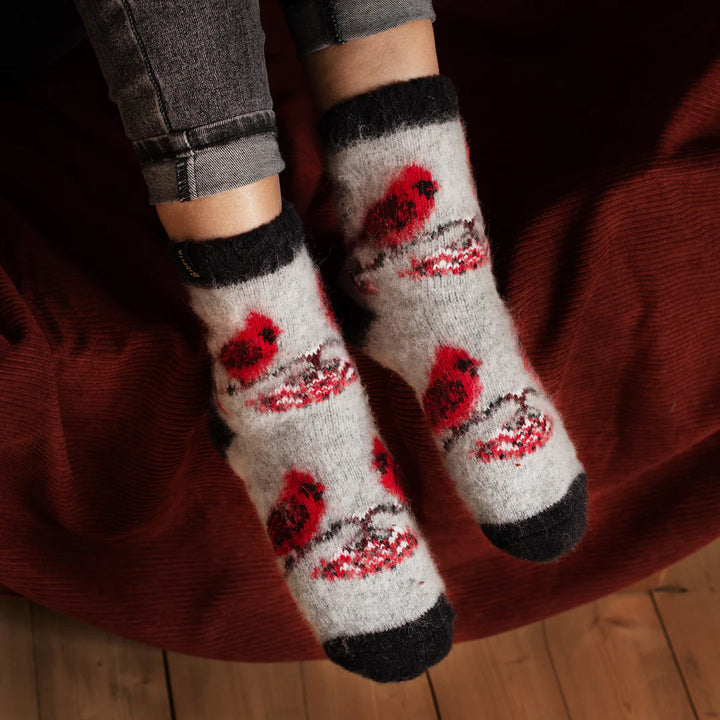 Siberia Spirit Women's Crimson Cardinals Merino Wool Crew Socks