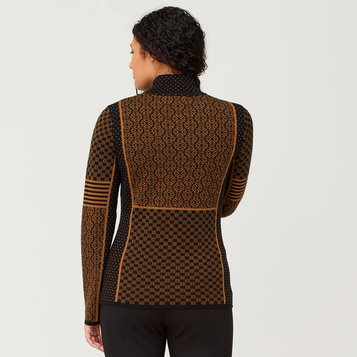 Krimson Klover Pow 100% Merino Zip Neck Sweater Pecan
