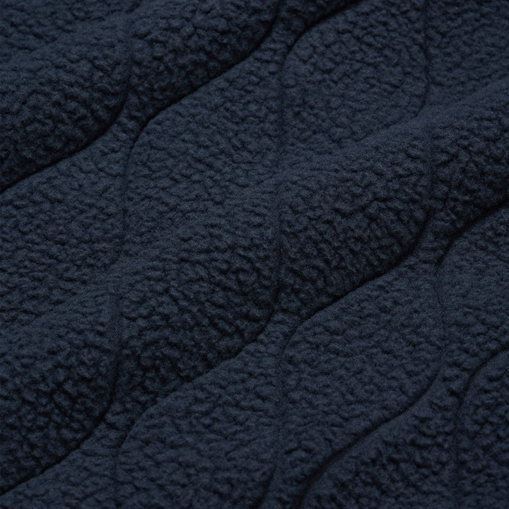 Close-up of textured dark blue fabric
