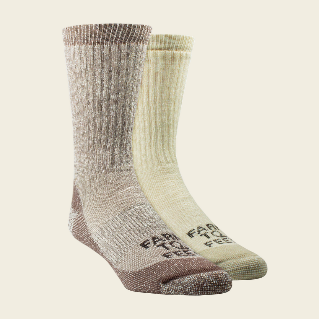 Farm to Feet Rugged Trail Boulder 2 Pair Full Cushion Crew | Heritage Walnut