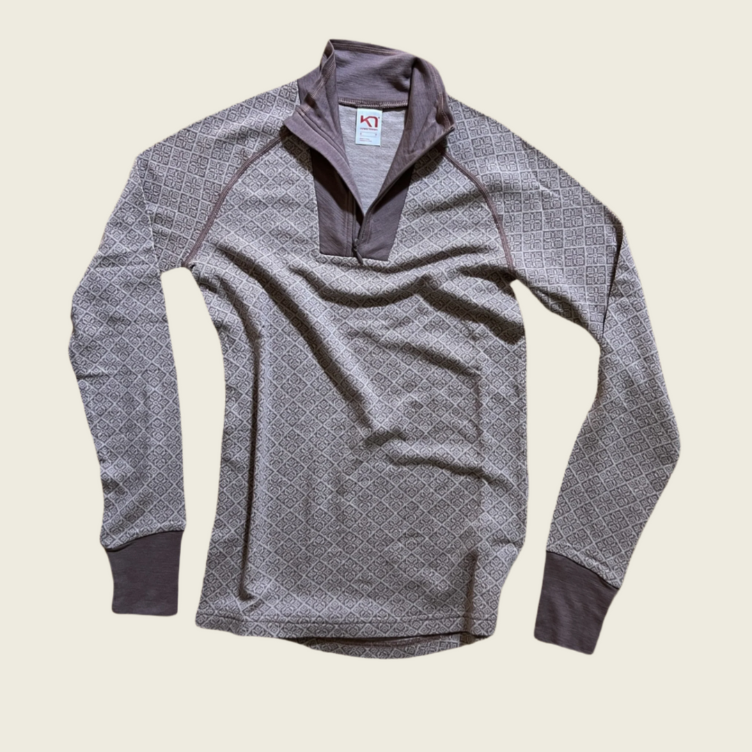 Kari Traa Voss Cashmere Mix Half Zip Taupe