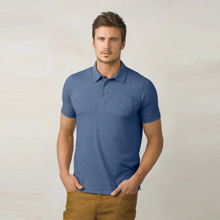 Prana M's Polo |Denim Heather