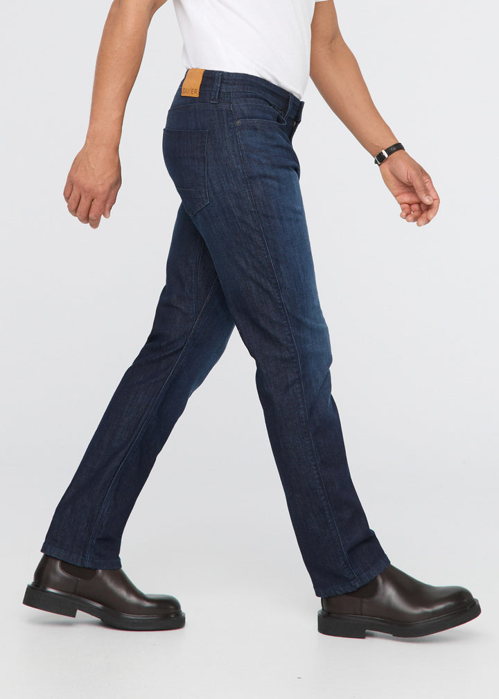 DUER Men's Performance Denim Athletic Straight Modern Dark Indigo