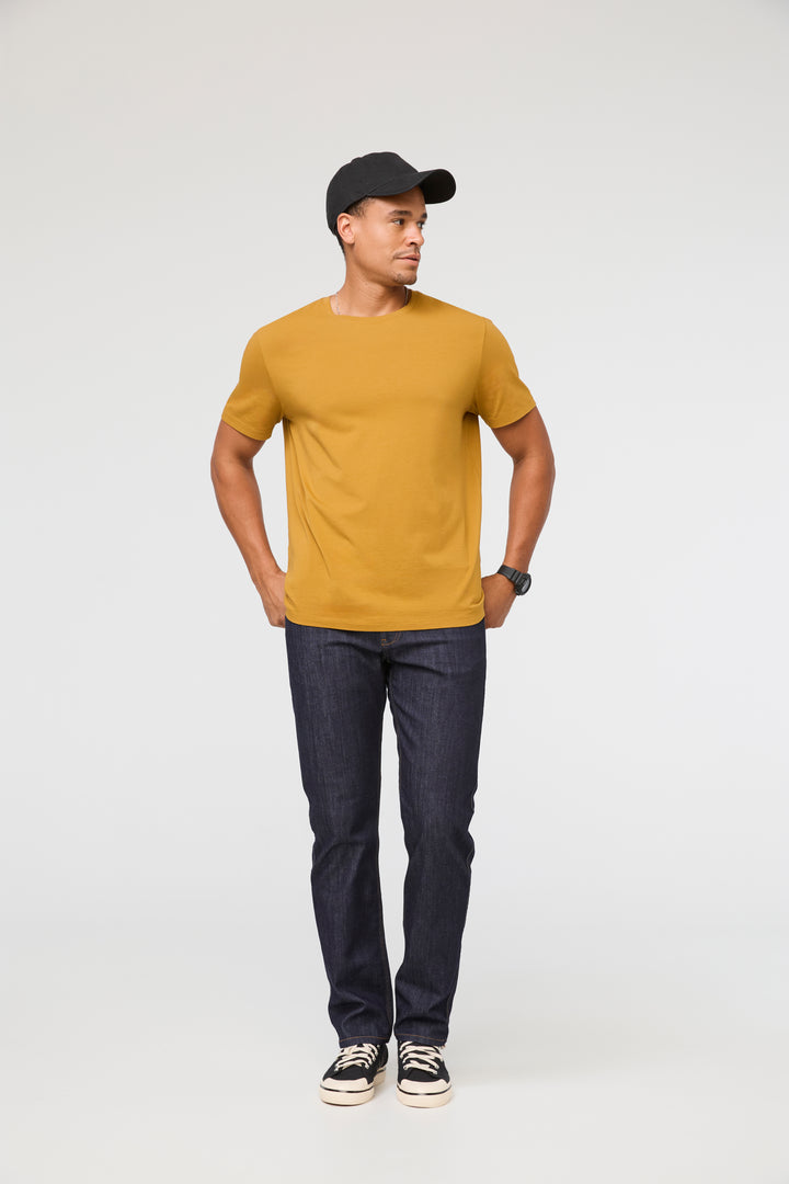 DUER Men's Performance Denim Athletic Straight Heritage Rinse