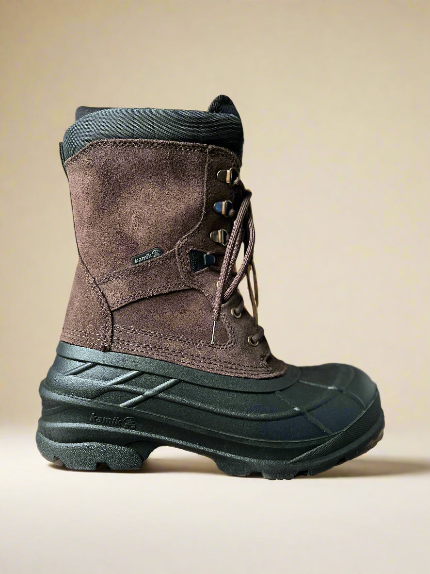 Mens Boots Kamik Men's Nation Plus Wide Winter Boots Dark Brown