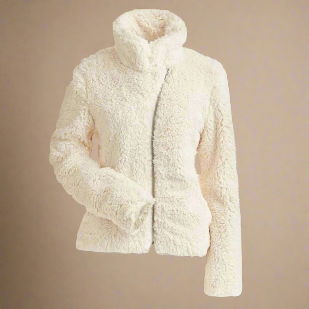 Nils Lisie Short Fuzzy Jacket White