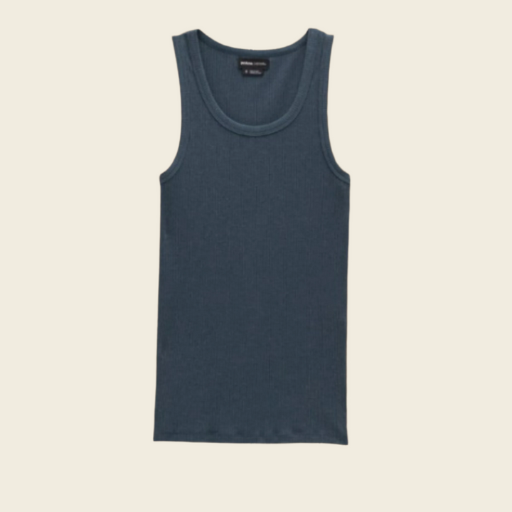 Prana W's Foundation Rib Tank Grey Blue Heather