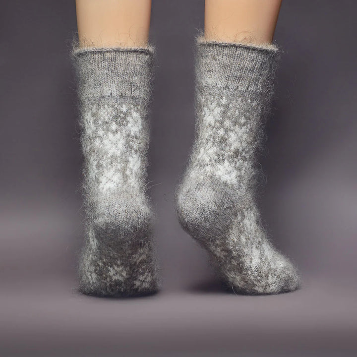 Siberia Spirit Women's Snowstorm Non-Binding Goat Wool Crew Socks