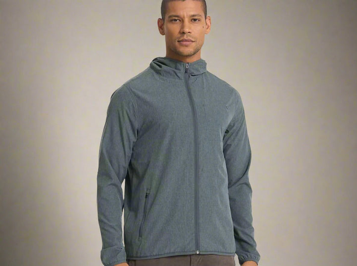 Vuori Men's Outdoor Trainer Jacket | Smoked Beryl Linen