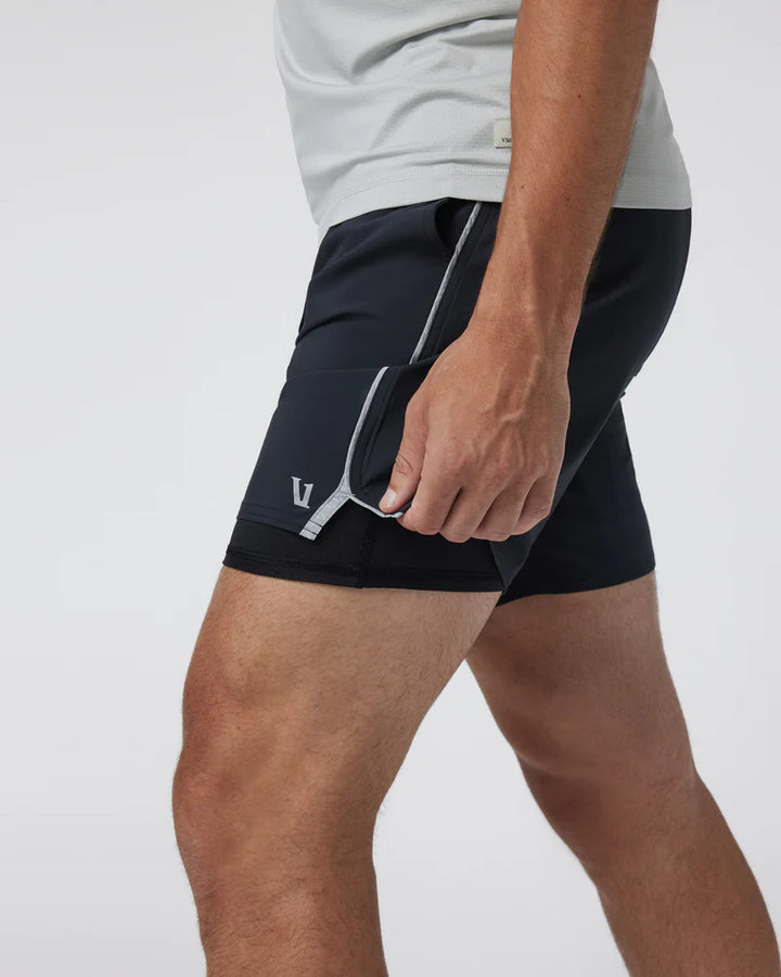Vuori Trail Short 2.0 | Black/Heather Grey