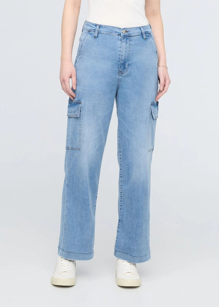 Duer Performance Denim Lite High Rise Cargo | Pacific