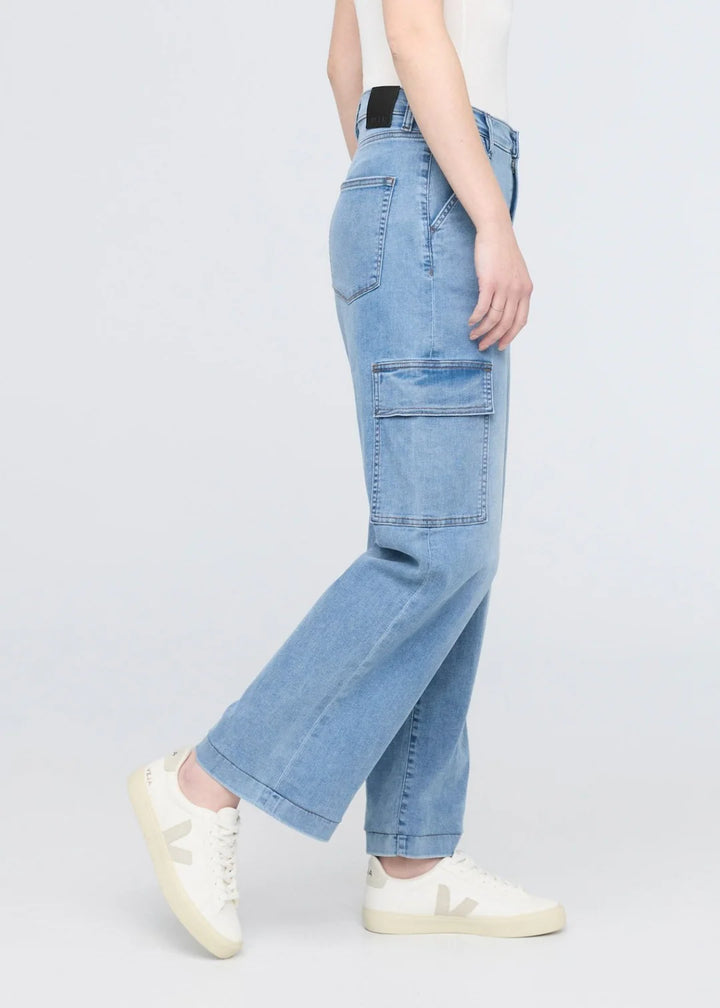 Duer Performance Denim Lite High Rise Cargo | Pacific