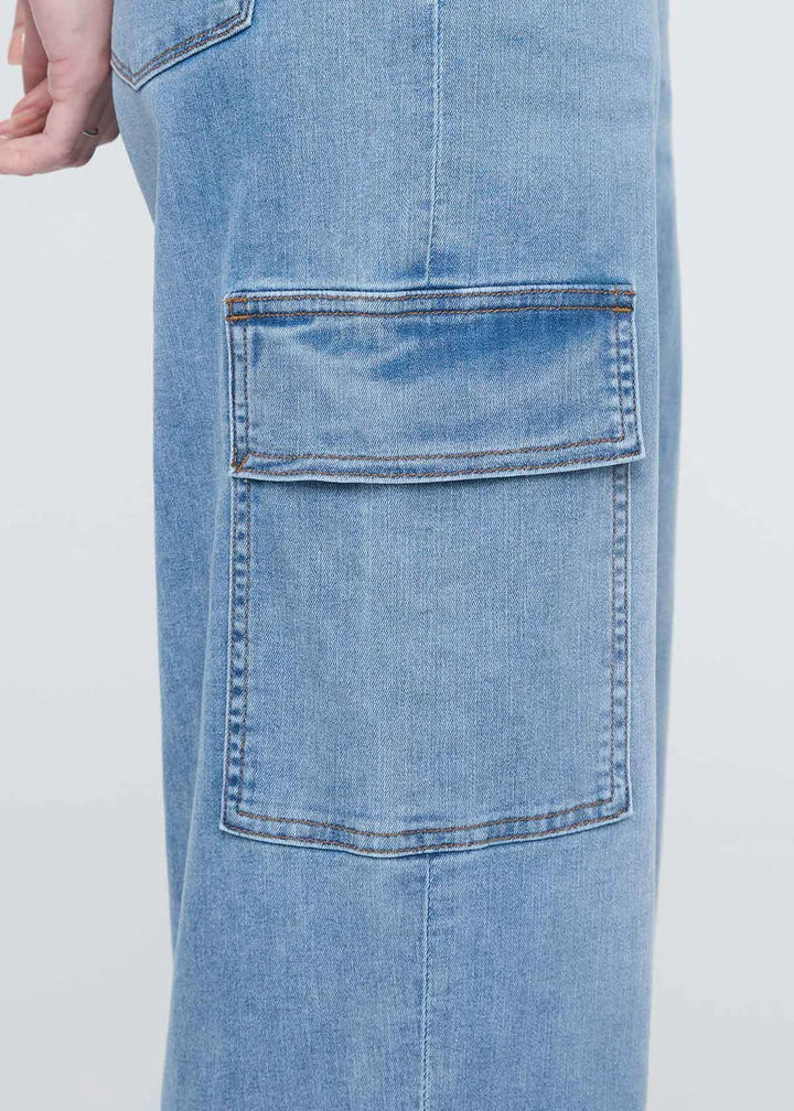 Duer Performance Denim Lite High Rise Cargo | Pacific