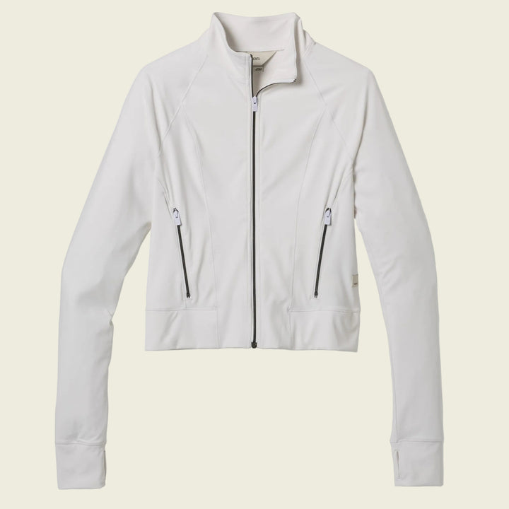 Light gray jacket with zippers on a white background