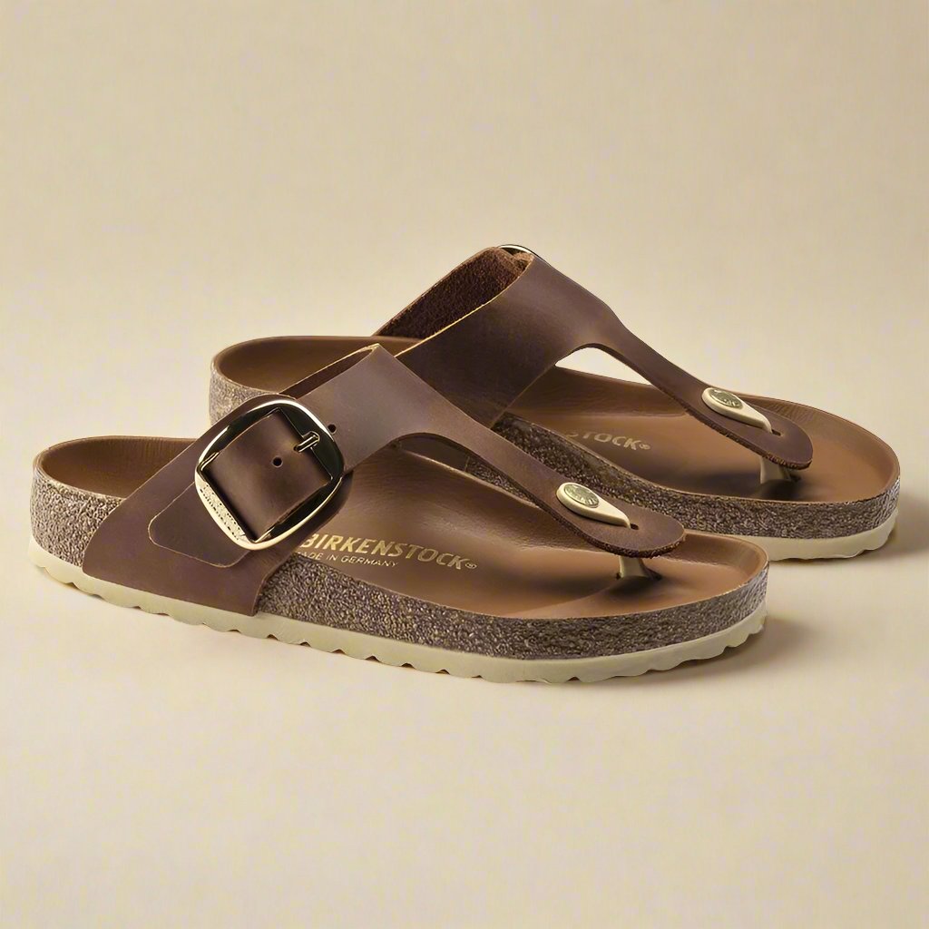 Gizeh Big Buckle Thong Sandal | Oiled Leather – Bear Rock