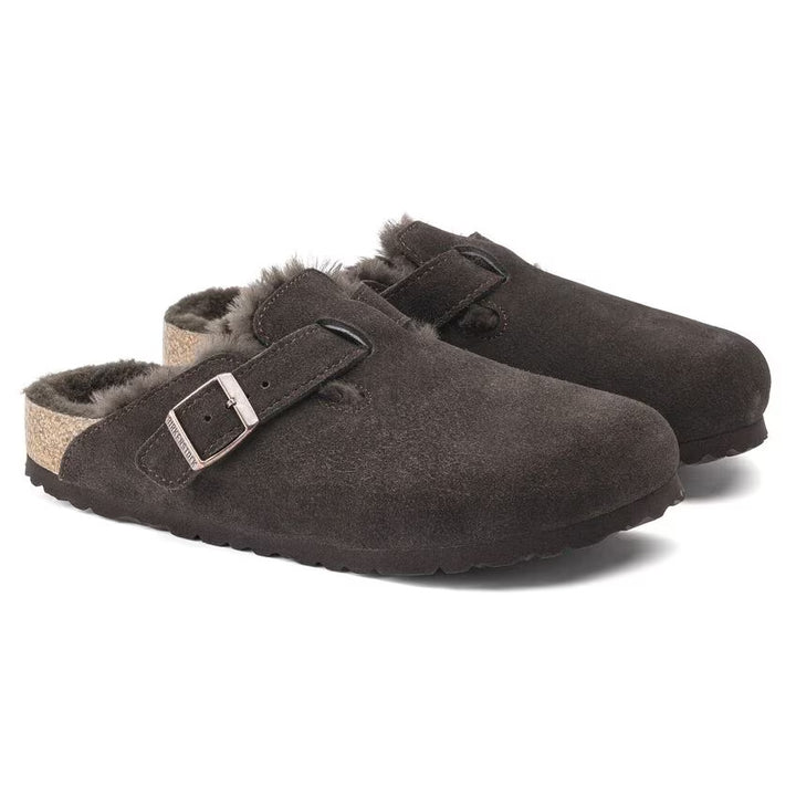 Birkenstock Boston Shearling | Suede Leather Mocha 