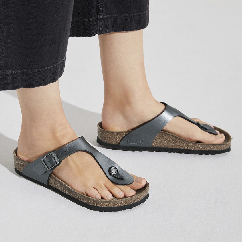 Birkenstock Gizeh Birko-Flor Sandal | Metallic Black