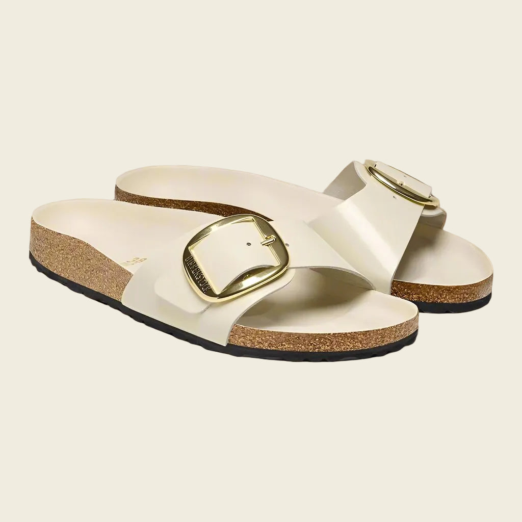 Birkenstock Madrid Big Buckle | High Shine Ecru