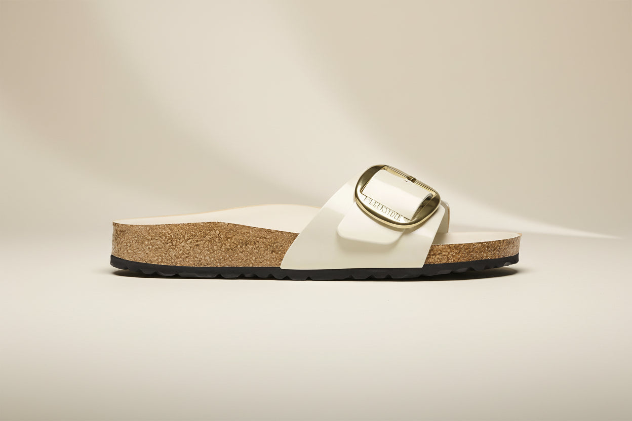 Birkenstock Madrid Big Buckle | High Shine Ecru