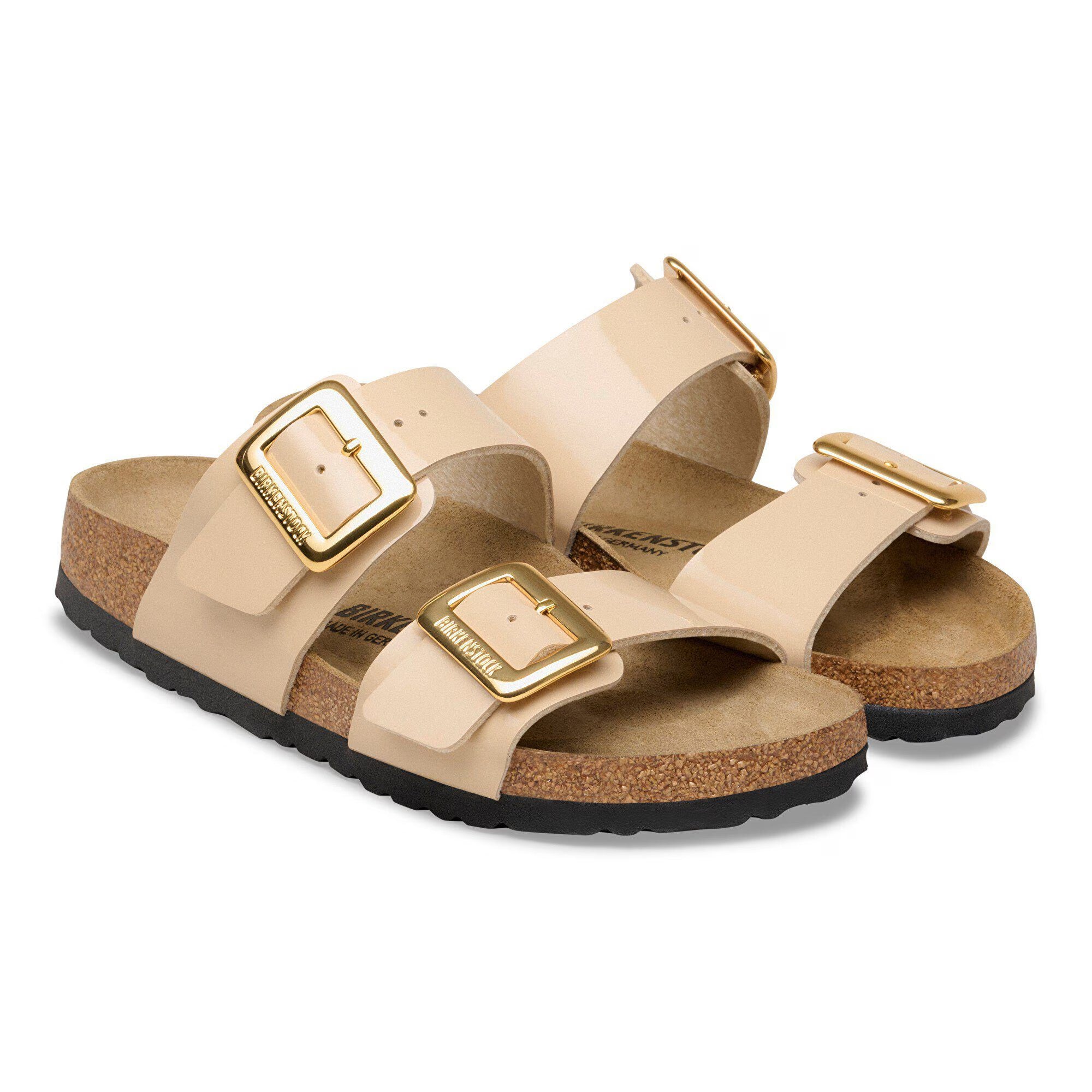 Sydney Luxe Buckle Birko-Flor Patent Sand
