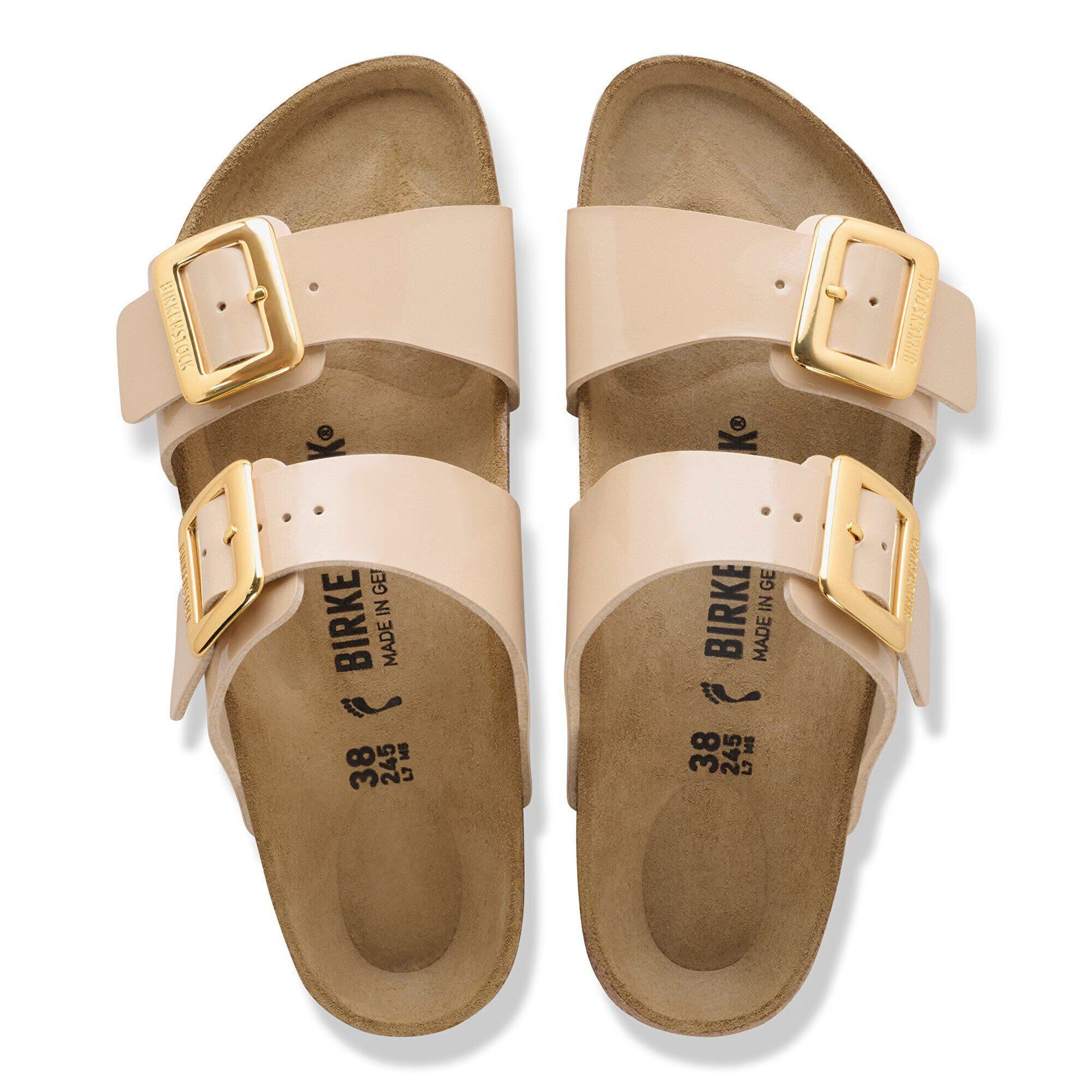 Sydney Luxe Buckle Birko-Flor Patent Sand
