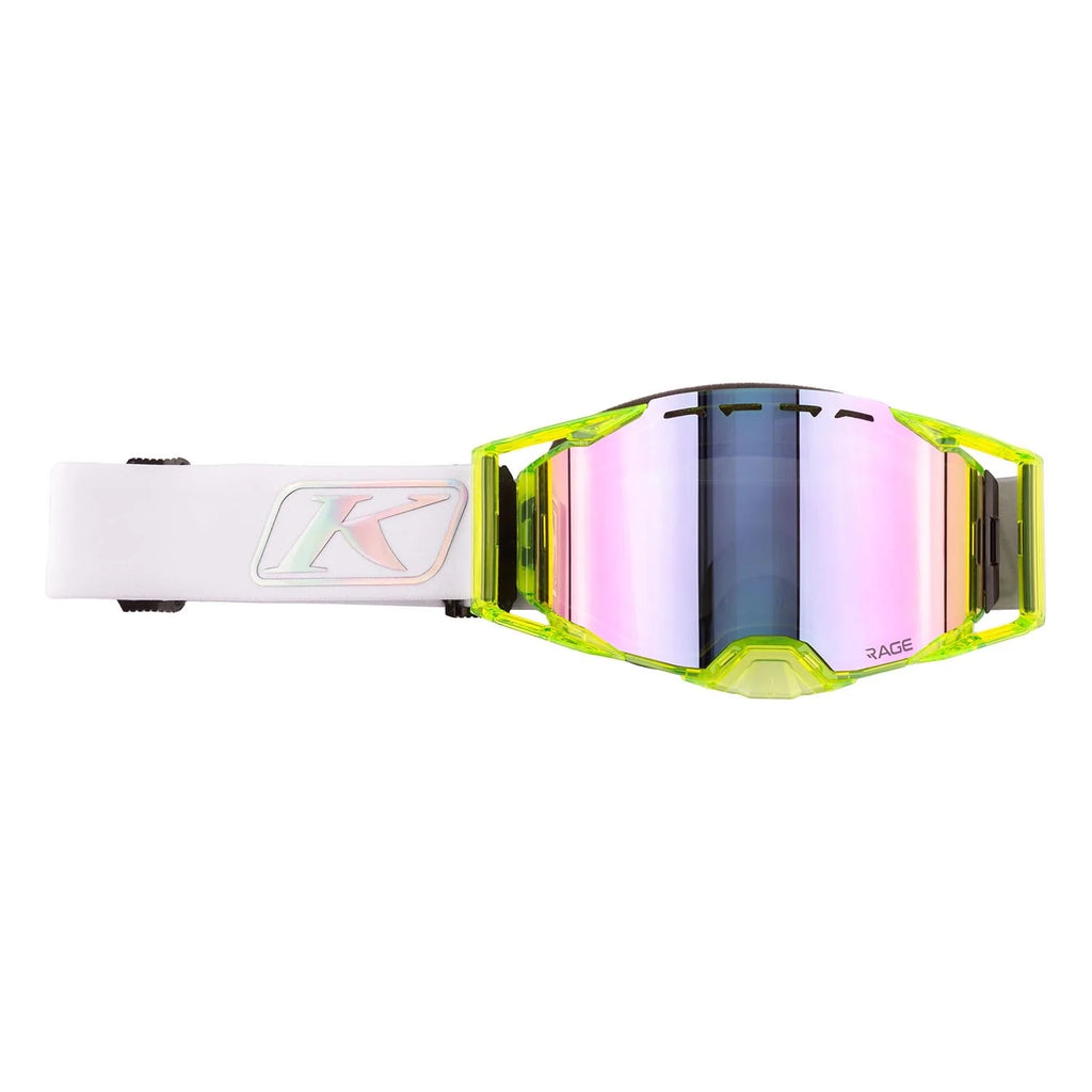 KLIM Rage Goggle in Foundation Hi-Vis Dark Smoke Pink Mirror