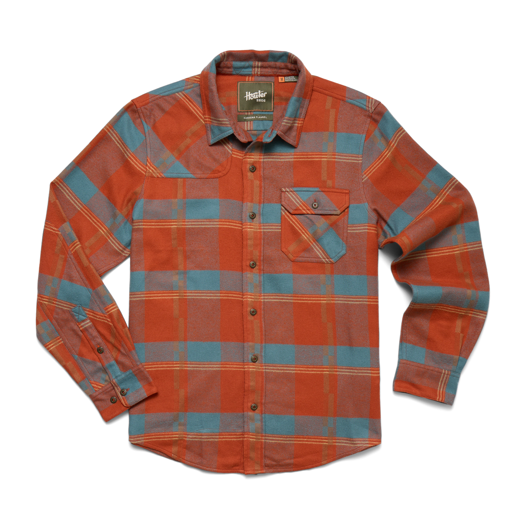Howler Brothers Harker's Flannel | Backdrop Plaid : Terracotta