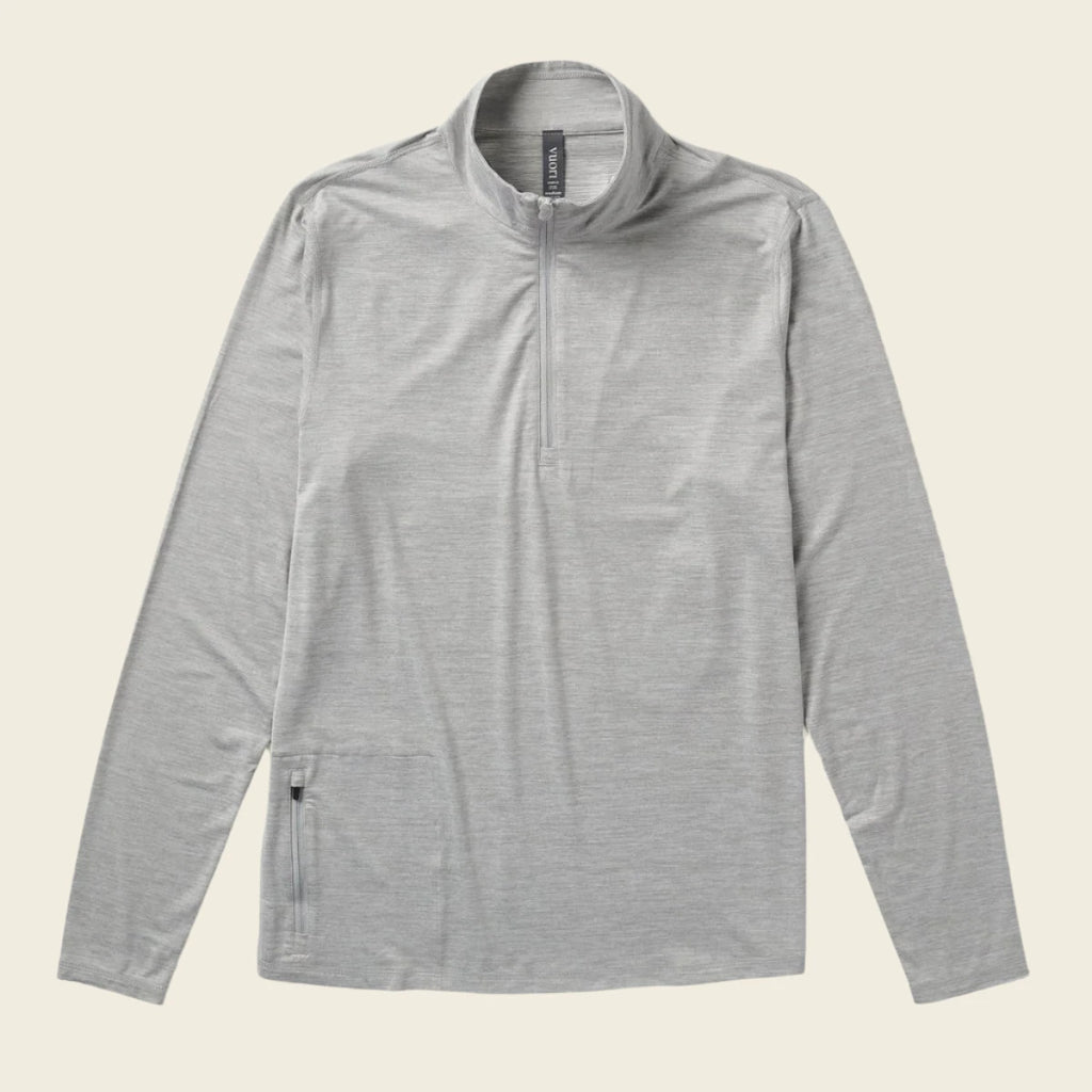 Vuori Men's Ease Performance Half Zip | Heather Grey