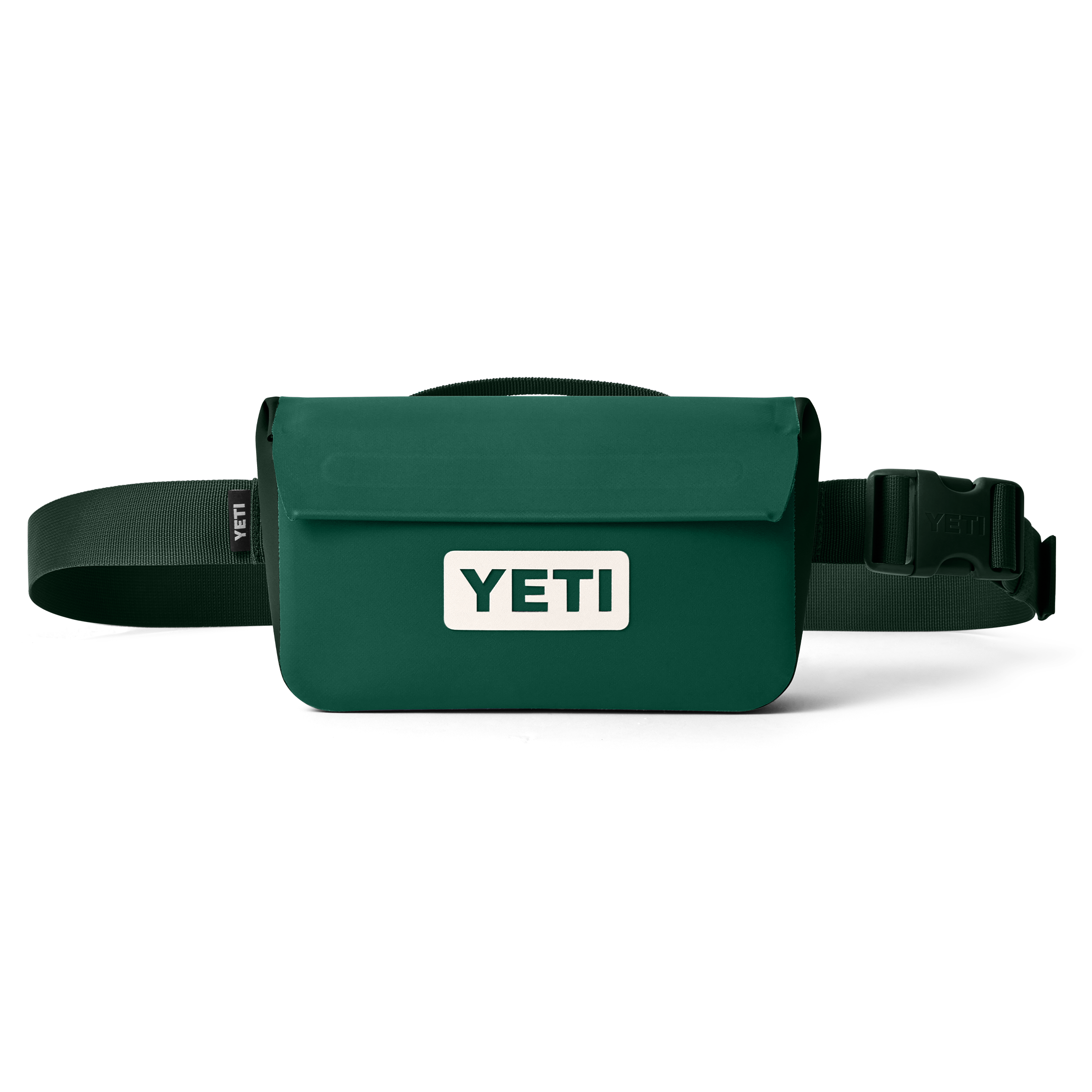 Green YETI waist bag on a white background