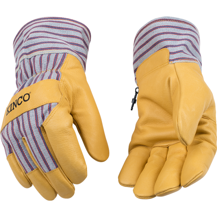 Kinco Lined Premium Grain Pigskin Palm with Safety Cuff | Otto Stripe