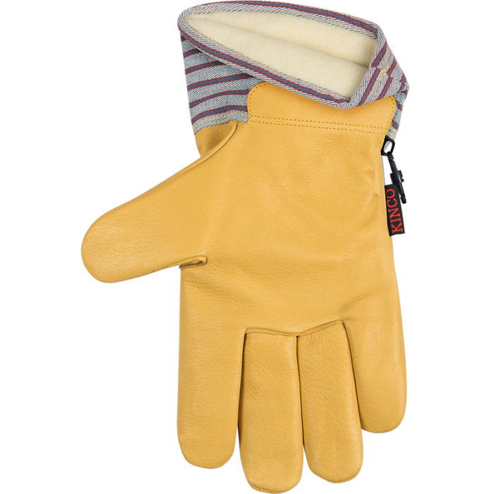 Kinco Lined Premium Grain Pigskin Palm with Safety Cuff | Otto Striped