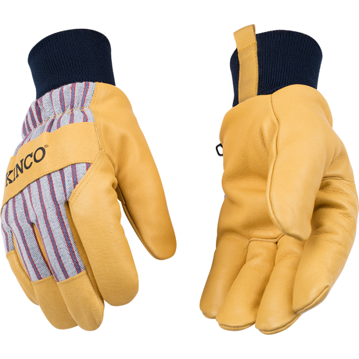 Kinco Lined Premium Grain Pigskin Palm with Knit Wrist Gloves | Otto Stripe