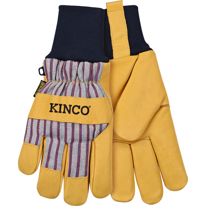 Kinco Lined Premium Grain Pigskin Palm with Knit Wrist Gloves | Otto Stripe