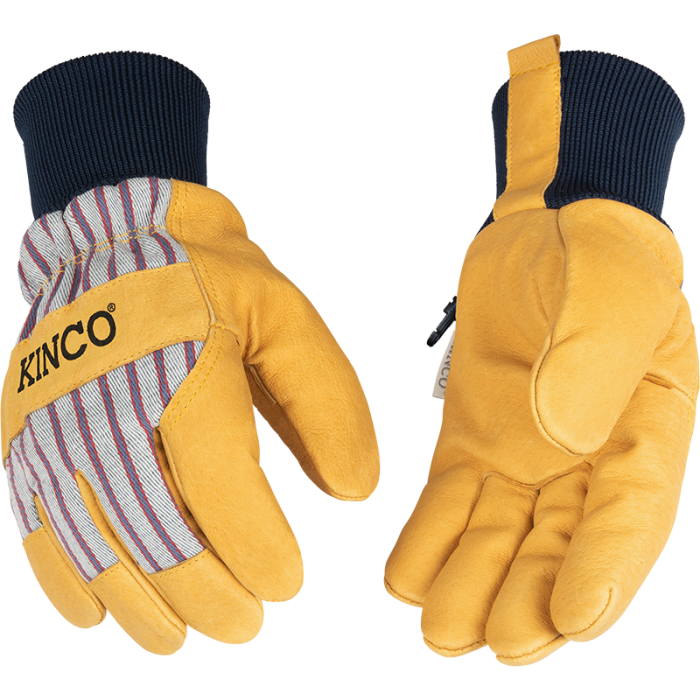 Kinco Women's 1927KW™ Lined Premium Grain Pigskin Palm with Knit Wrist Glove | Otto Striped