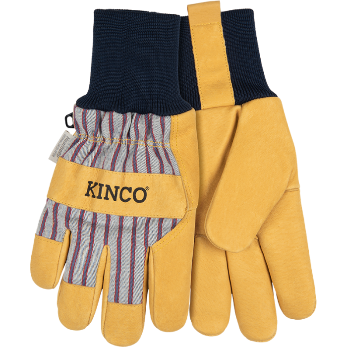 Kinco Women's 1927KW™ Lined Premium Grain Pigskin Palm with Knit Wrist Glove | Otto Striped