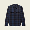 Plaid shirt with two front pockets on a white background