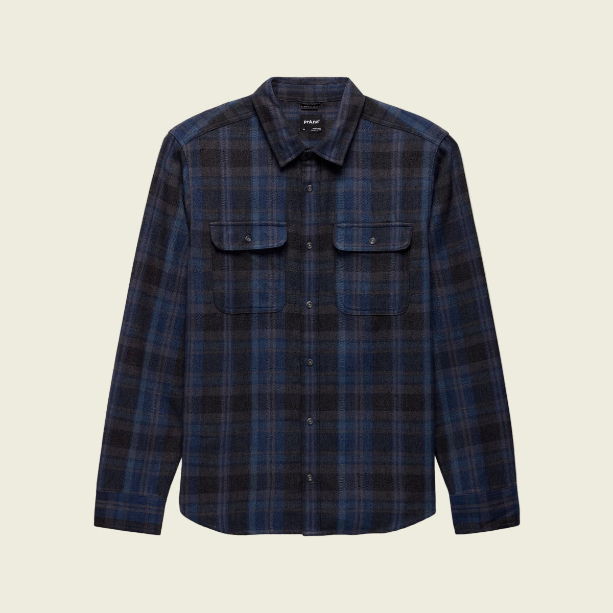 Plaid shirt with two front pockets on a white background