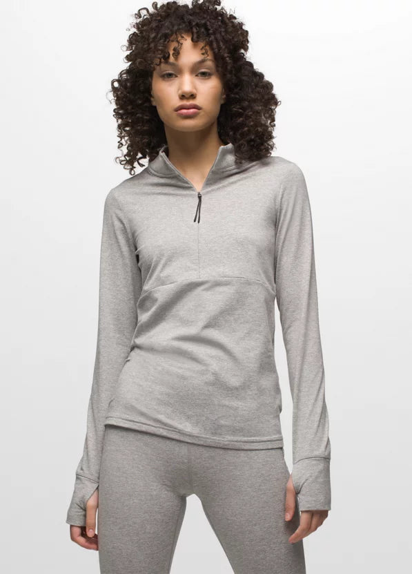 Prana Ice Flow Half Zip Heather Grey