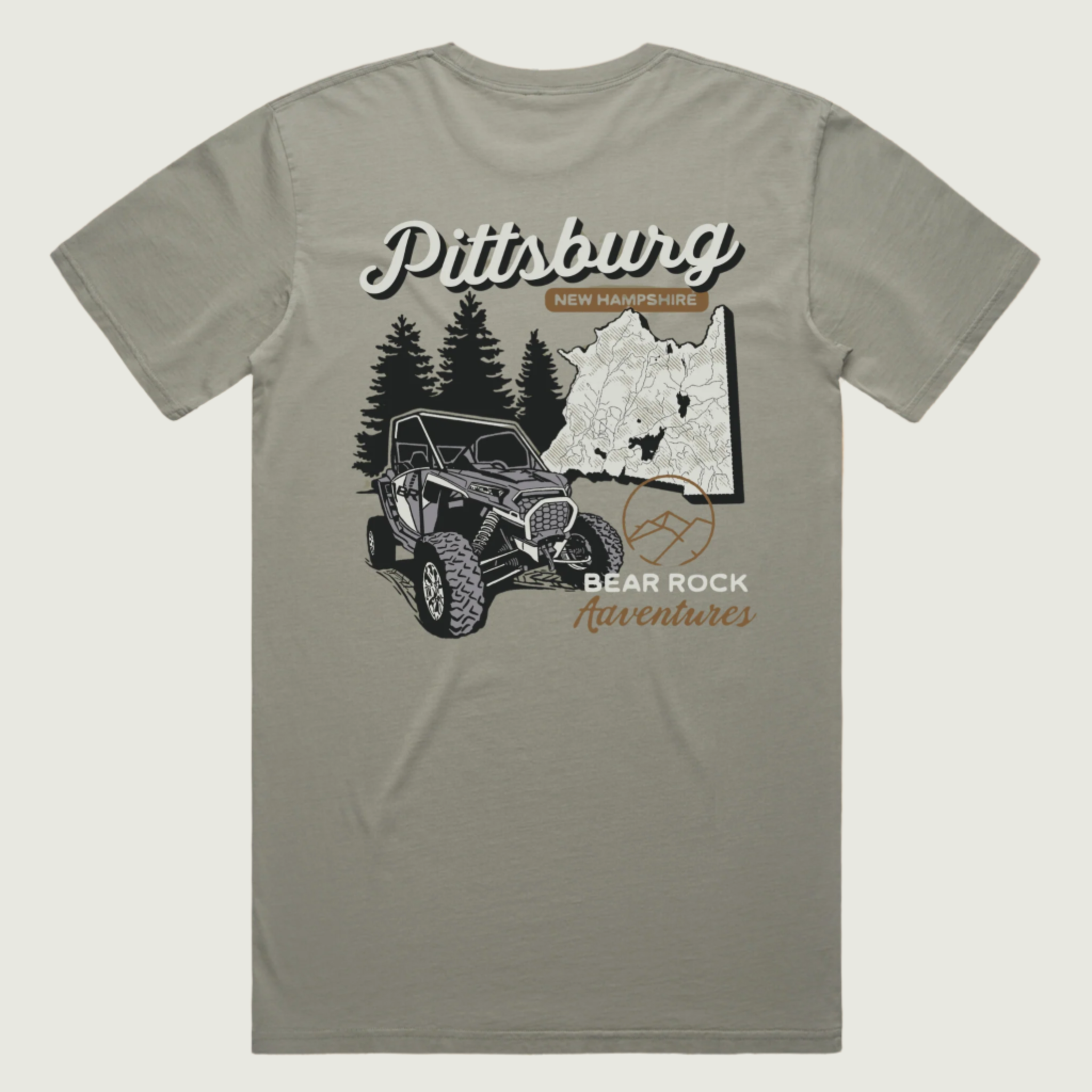 Bear Rock Premium | ATV Pittsburg, NH Tee Faded Dust Back