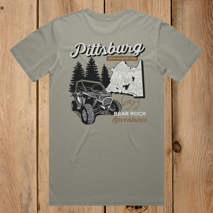 Bear Rock Premium | ATV Pittsburg, NH Tee Faded Dust Back