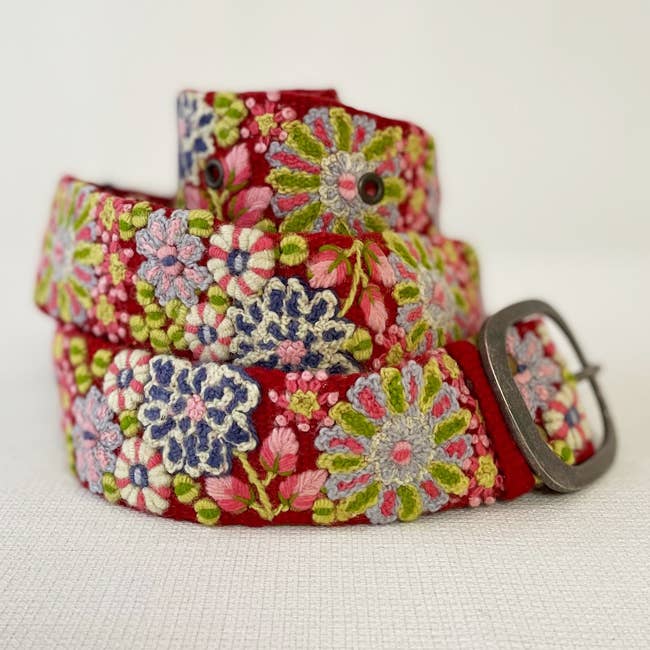 Jenny Krauss Teaberry Embroidered Wool Belt