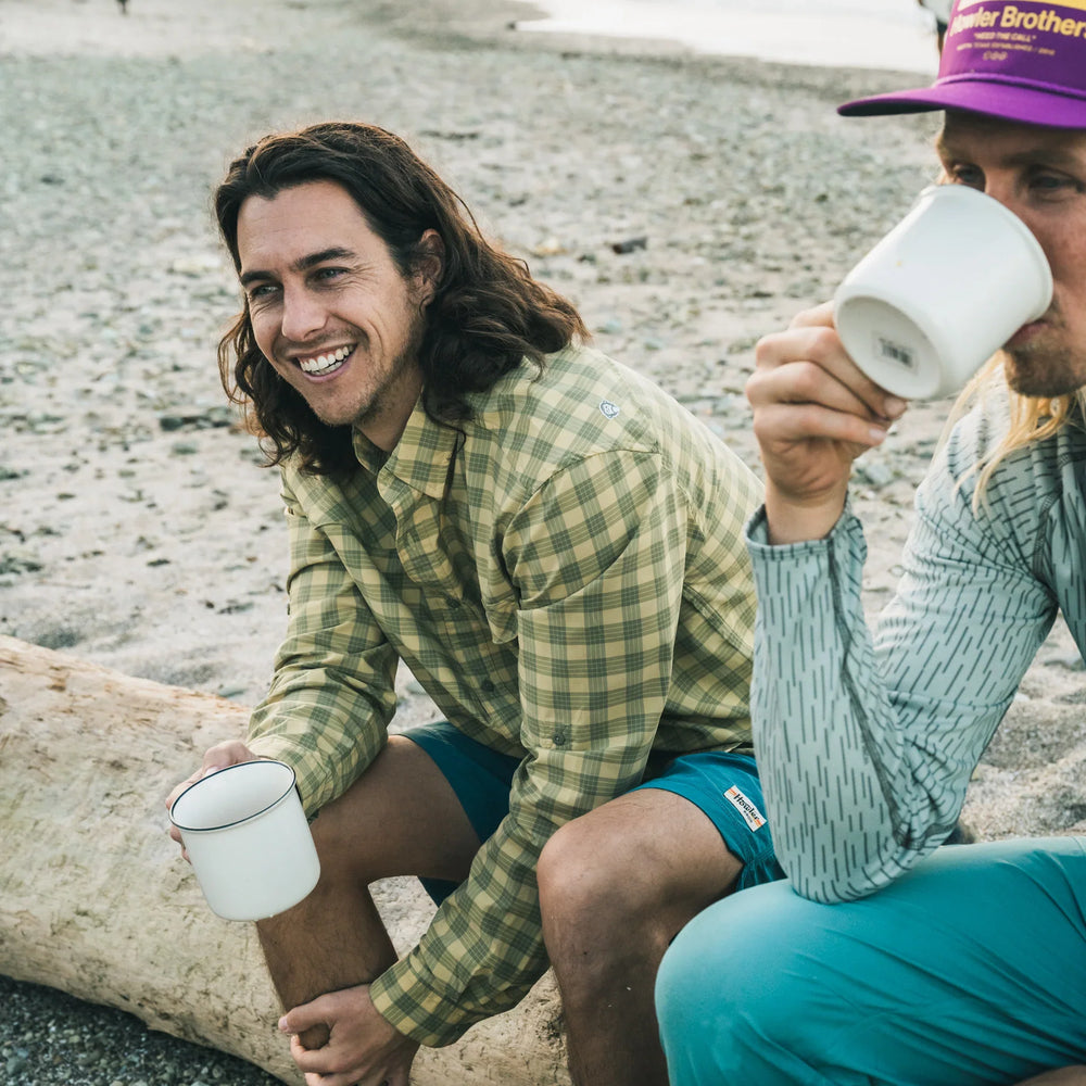 Howler Brothers Matagorda Longsleeve | Palaka Plaid : Seaweed