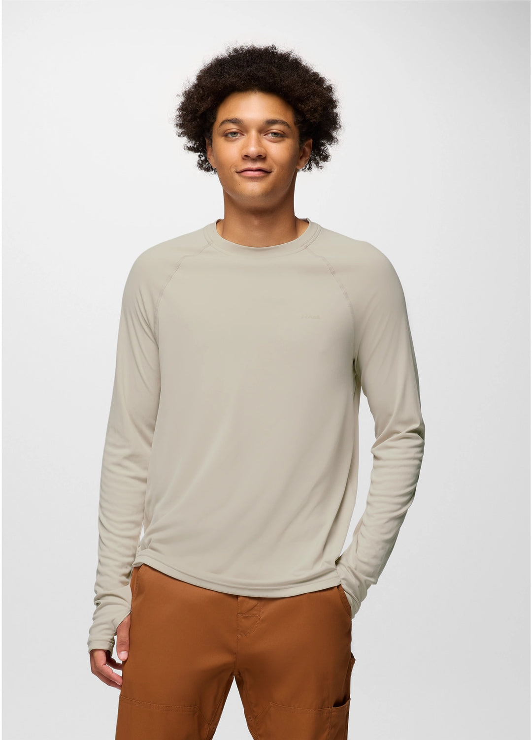 Prana Men's Sol Shade LS Crew | Almond