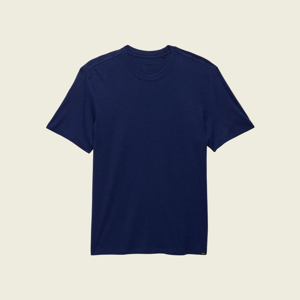 Navy blue t-shirt on a white background