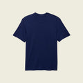 Navy blue t-shirt on a white background